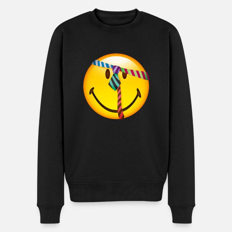 Smiley Tie - Økologisk premium-sweatshirt til mænd - sort