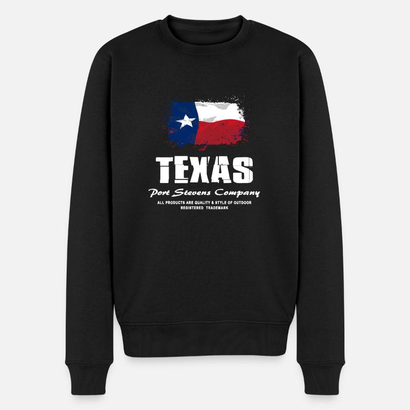 Texas Flag Logo - Männer Premium Bio Pullover - Schwarz