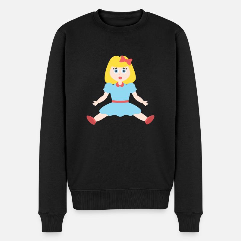 Puppe - Männer Premium Bio Pullover - Schwarz