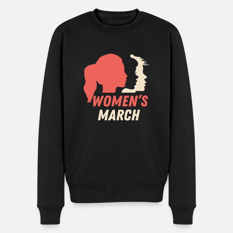 WOMEN'S MARCH - Männer Premium Bio Pullover - Schwarz