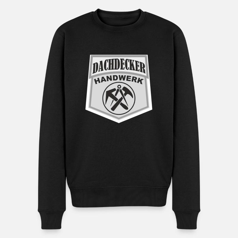 DACHDECKER Handwerk - Männer Premium Bio Pullover - Schwarz