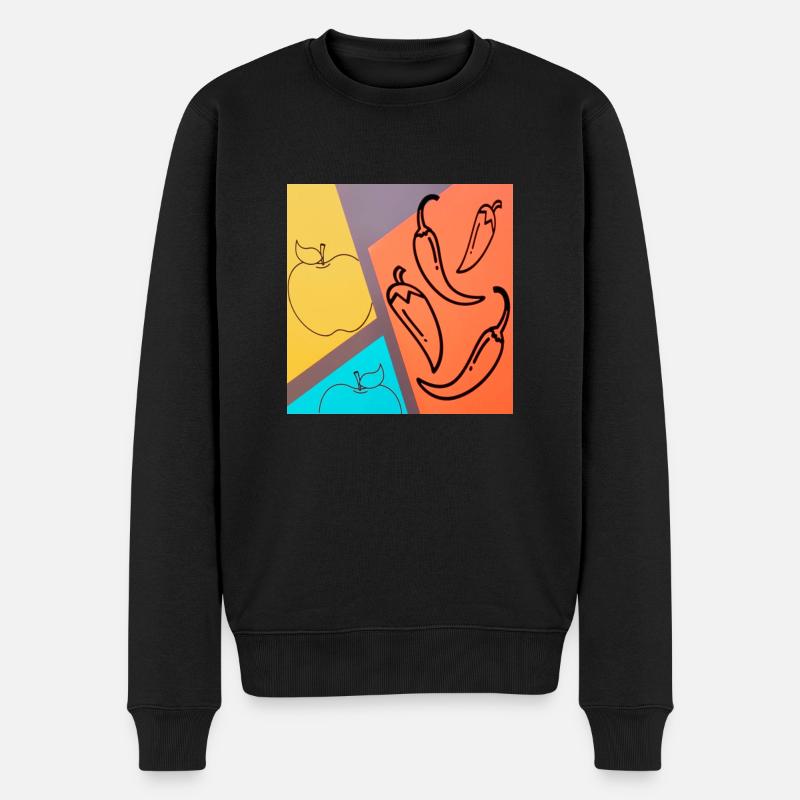 Apfel Peperoni Chili - Männer Premium Bio Pullover - Schwarz
