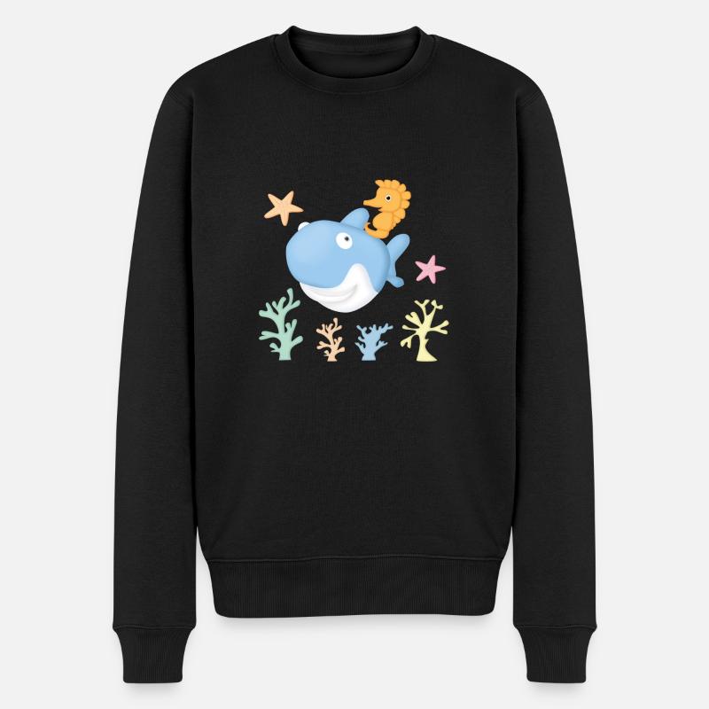 Hyppopcampalhai - Männer Premium Bio Pullover - Schwarz