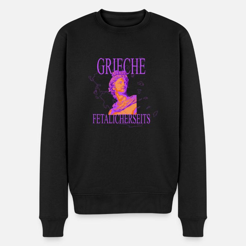 Grieche Fetalicherseits Streetwear style - Männer Premium Bio Pullover - Schwarz