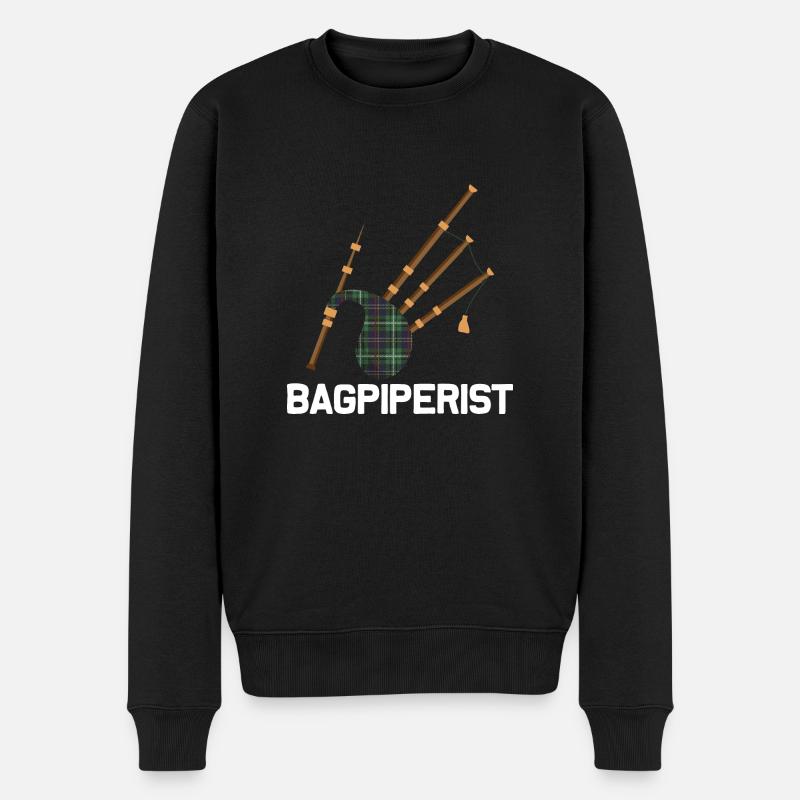 Bagpiperist Bagpiper Scotsman Bagpipe - Männer Premium Bio Pullover - Schwarz