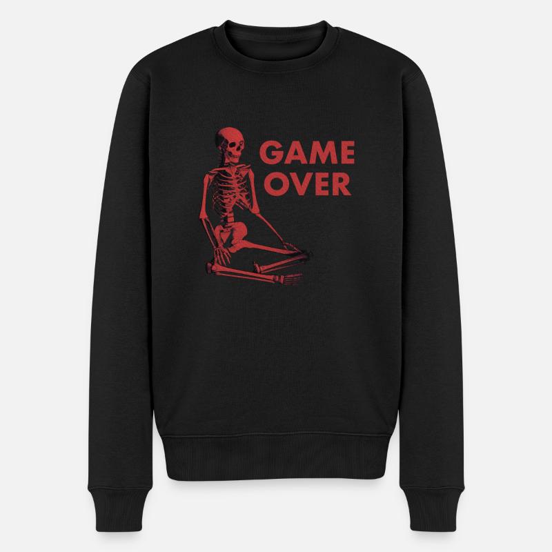 GAME OVER - Männer Premium Bio Pullover - Schwarz