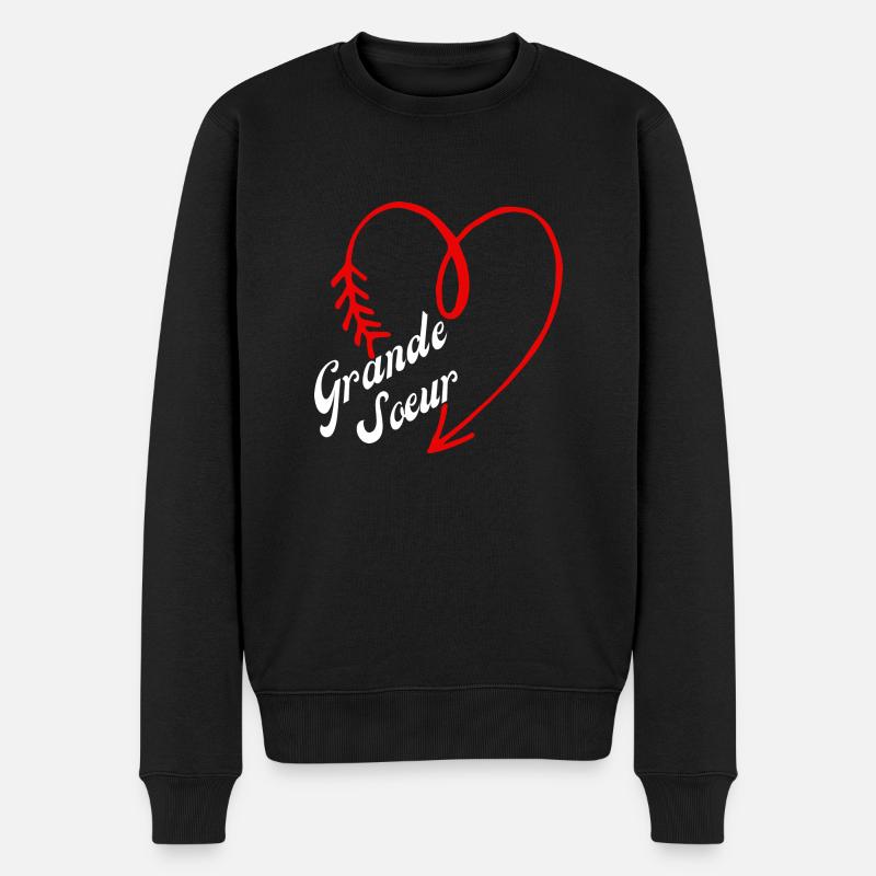 grande sœur cœur - Pull Premium bio Homme - noir