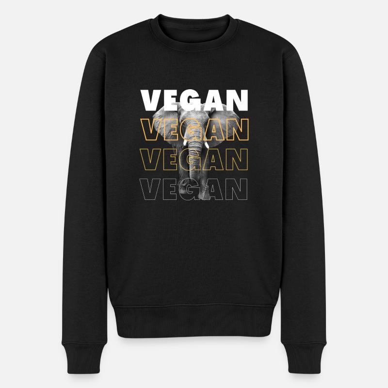 Éléphant végétalien - Pull Premium bio Homme - noir