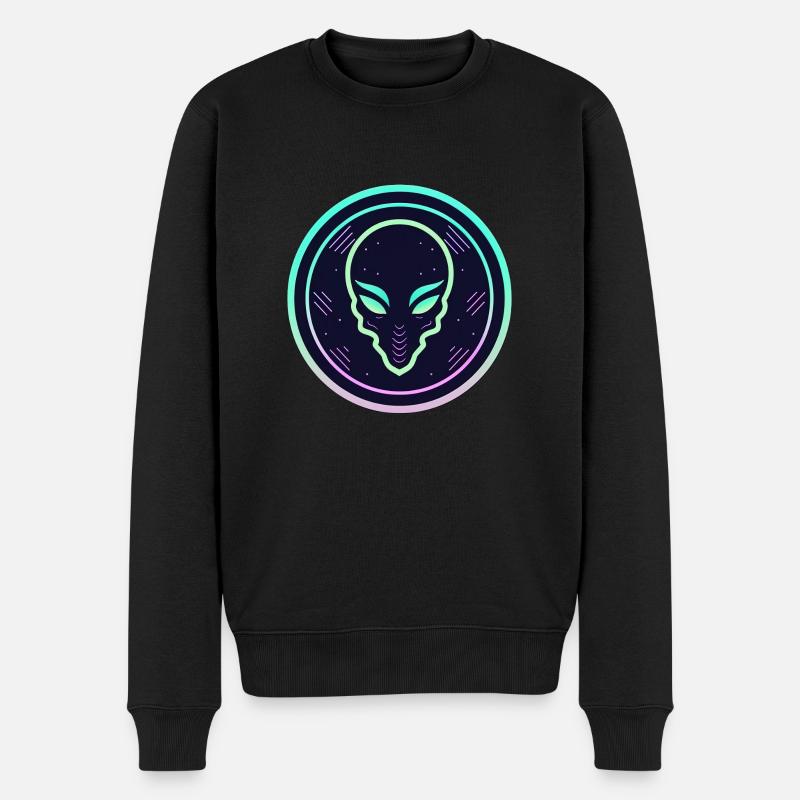 Außerirdisches Neon-Logo - Männer Premium Bio Pullover - Schwarz