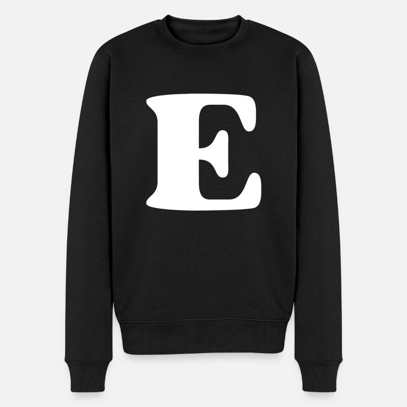 Buchstabe e - Männer Premium Bio Pullover - Schwarz