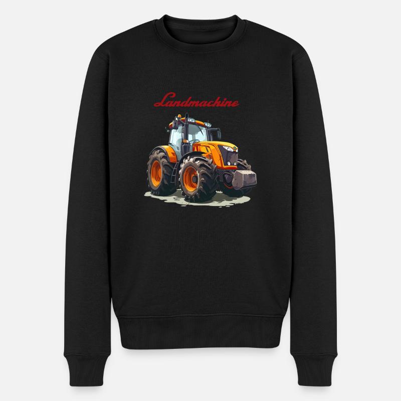 Landmachine - Männer Premium Bio Pullover - Schwarz