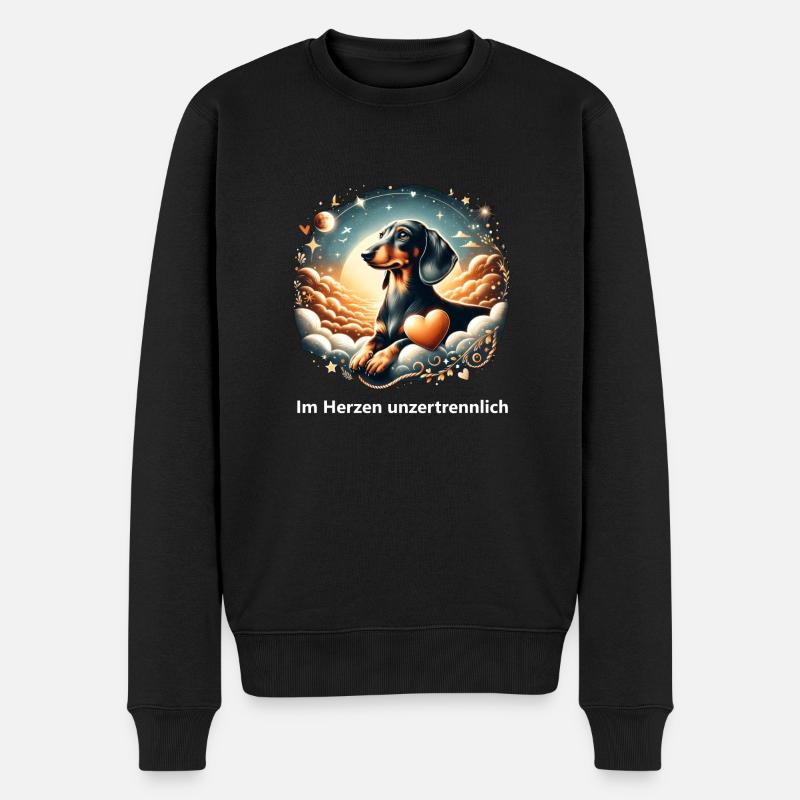 Regenbogenbrücke Dachshund - Männer Premium Bio Pullover - Schwarz