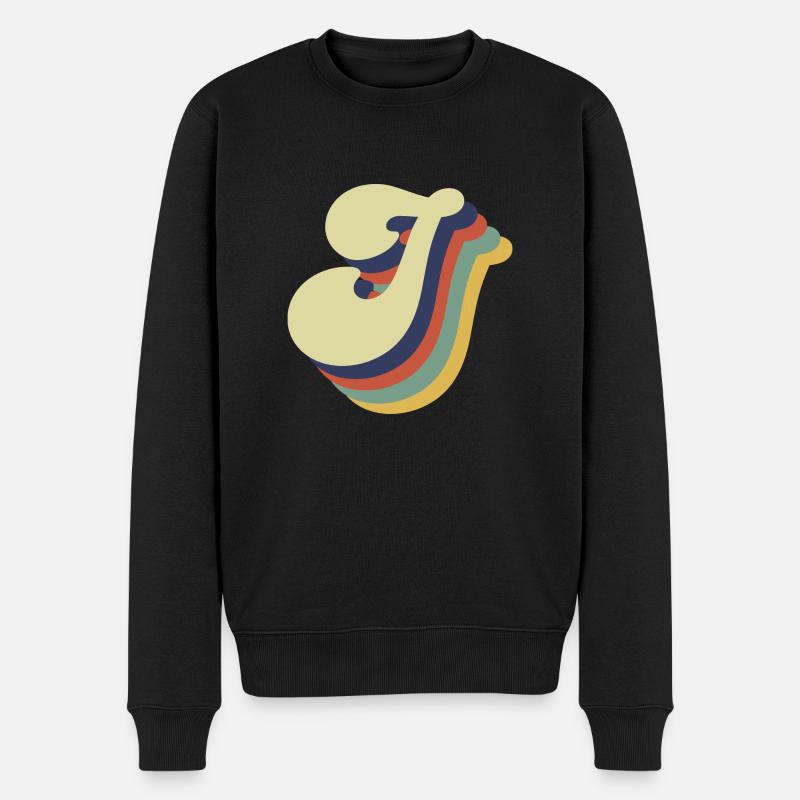 Lettre j rétro - Pull Premium bio Homme - noir