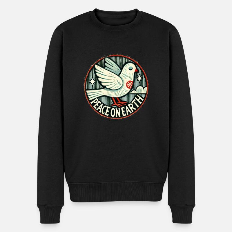 Friede auf Erden - Männer Premium Bio Pullover - Schwarz