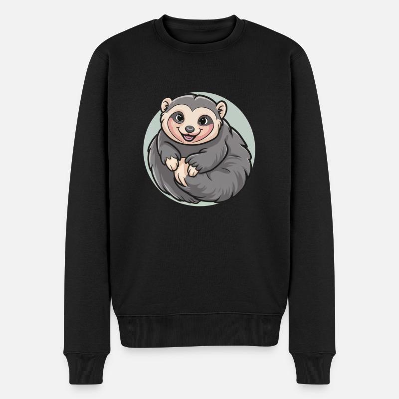 Langsame Loris - Männer Premium Bio Pullover - Schwarz