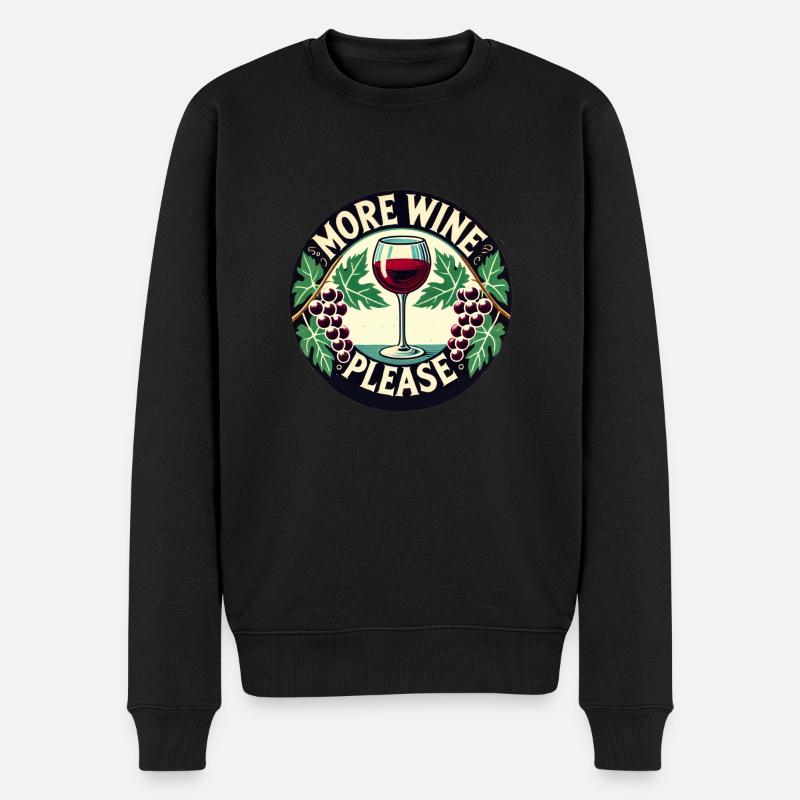 Mehr Wein bitte - Männer Premium Bio Pullover - Schwarz