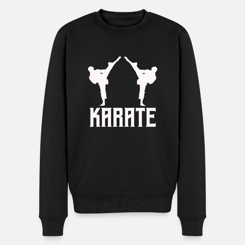 karate - Männer Premium Bio Pullover - Schwarz