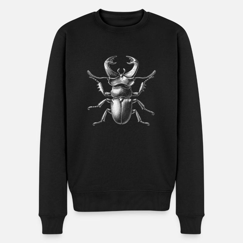 Hirschkäfer - Männer Premium Bio Pullover - Schwarz