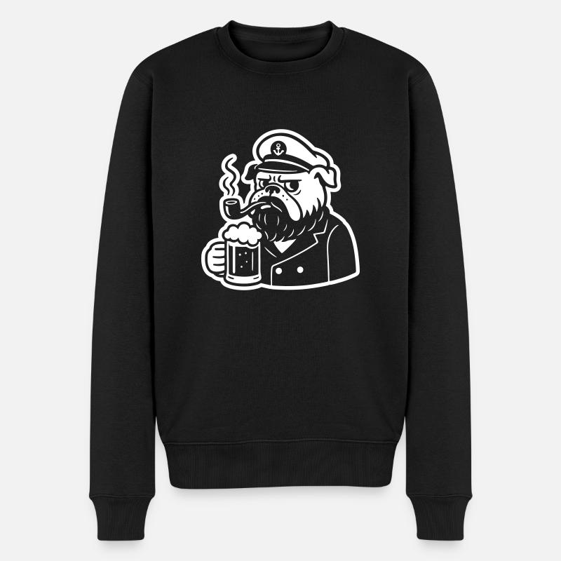 Capitaine Beer Chien Bouledogue - Pull Premium bio Homme - noir