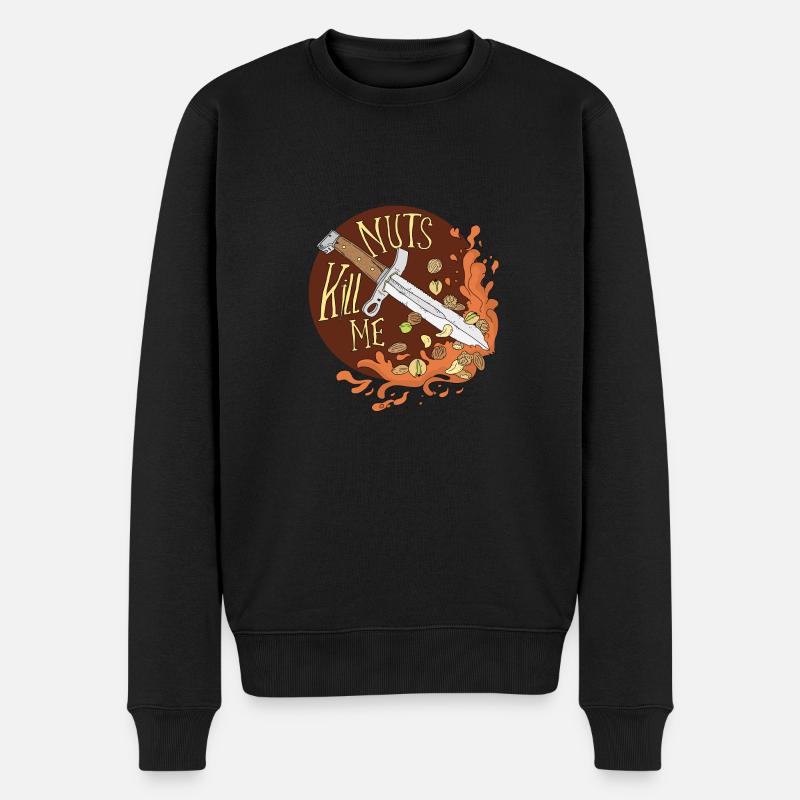 Nüsse töten mich, Allergie - Männer Premium Bio Pullover - Schwarz