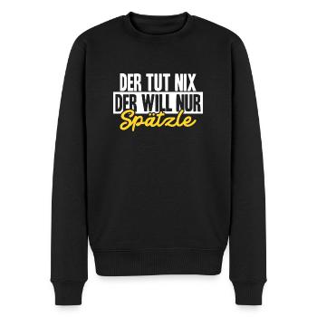 Der tut nix (weiß) - Männer Premium Bio Pullover - Schwarz - Vorne - Nico (187cm)