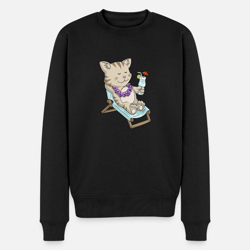 chat de bande dessinée Baignant - Pull Premium bio Homme - noir