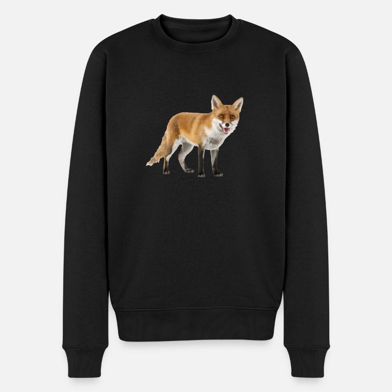 Fuchs - Männer Premium Bio Pullover - Schwarz