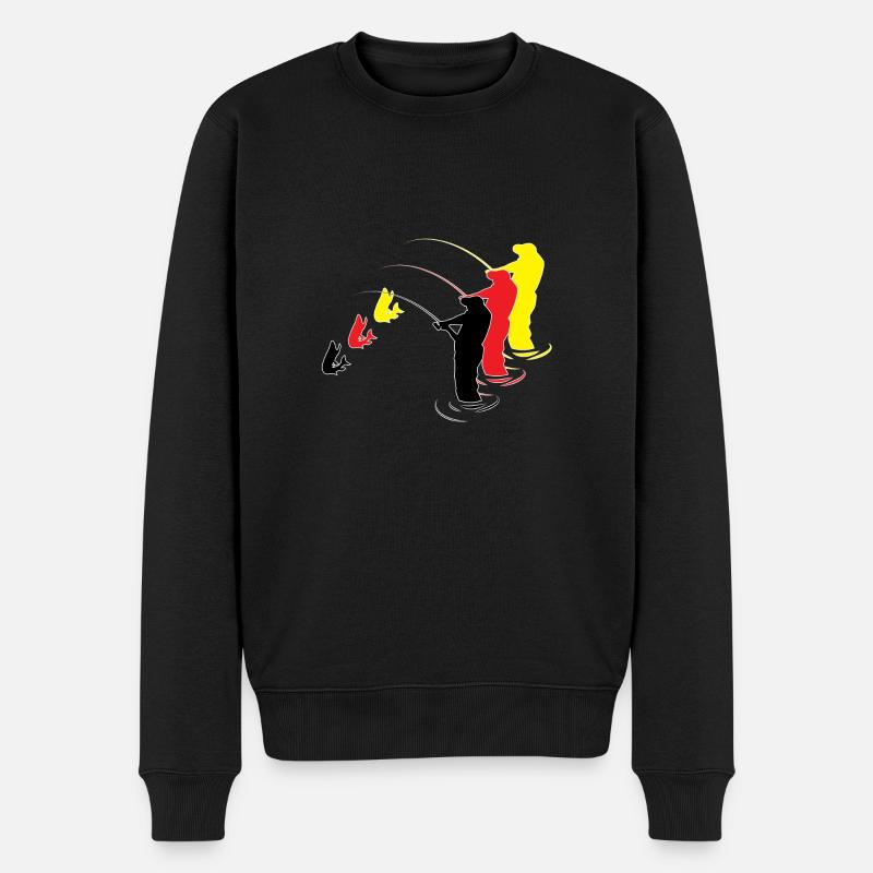 Angeln, Angeln - Männer Premium Bio Pullover - Schwarz