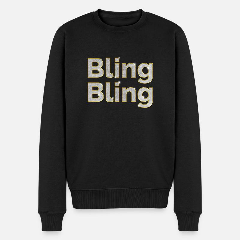 Bling Bling - Männer Premium Bio Pullover - Schwarz