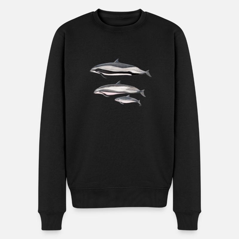 Frasers Delphin - Frasers Dolphin - Dauphin - Männer Premium Bio Pullover - Schwarz