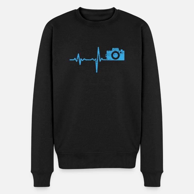Caméra cadeau Heartbeat Photographe - Pull Premium bio Homme - noir