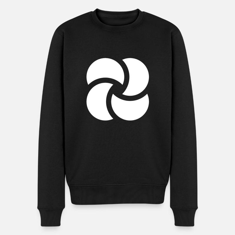 Abstrakte Blume - Männer Premium Bio Pullover - Schwarz