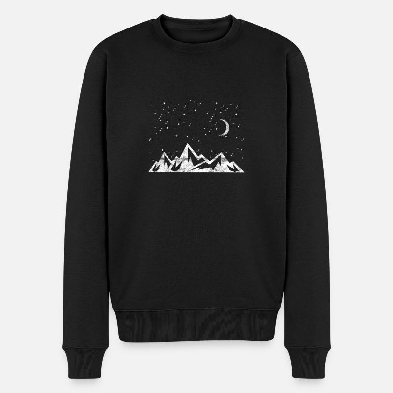 Cadeau Keep it Simple montagnes ciel étoilé lune - Pull Premium bio Homme - noir