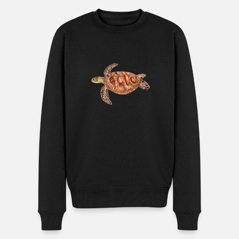 Grüne Schildkröte - Grüne Schildkröte - Chelonia mydas - Männer Premium Bio Pullover - Schwarz