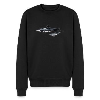 Dolphin with rugged teeth - Dolphin - Steno rostre - Men's Premium Organic Jumper - black - Front - Nico (187cm)