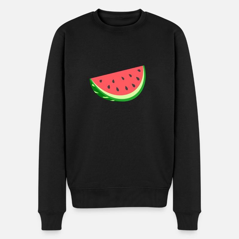 Wassermelone T-Shirt - Männer Premium Bio Pullover - Schwarz