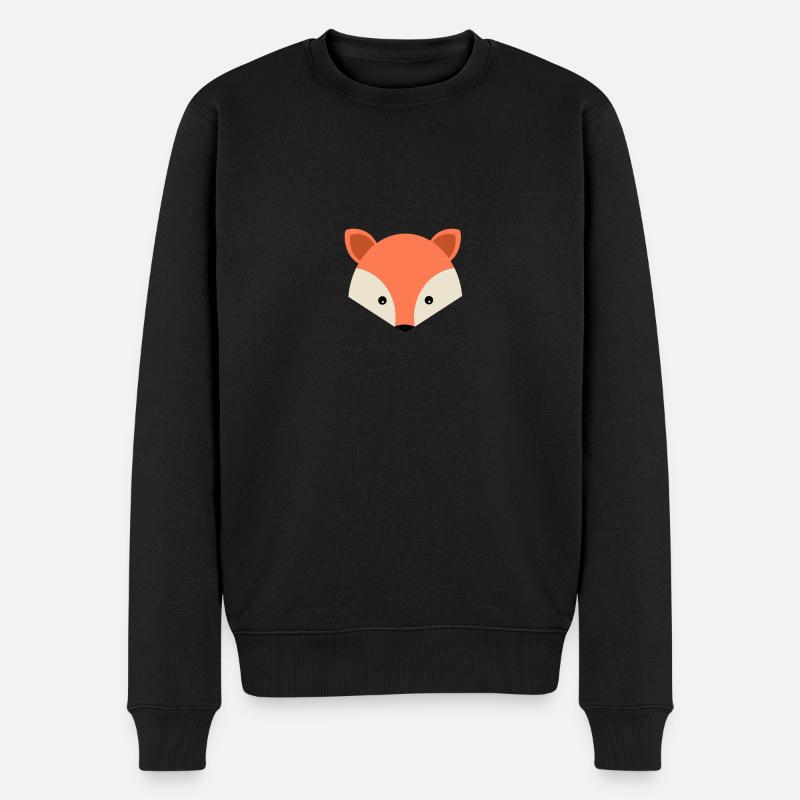 Fuchs - Männer Premium Bio Pullover - Schwarz