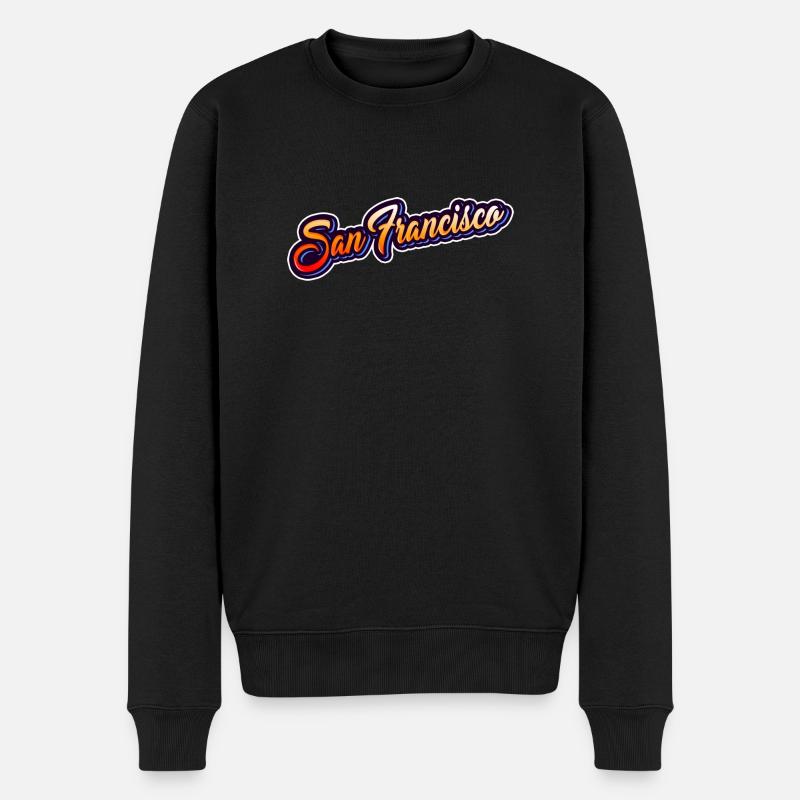 San Francisco - California - Männer Premium Bio Pullover - Schwarz