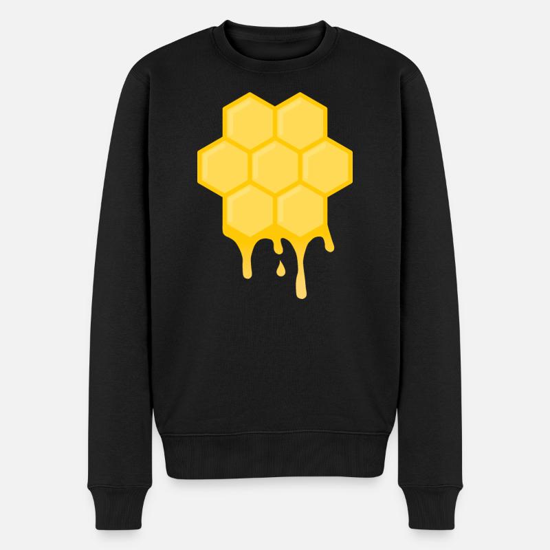 Honig Waben - Männer Premium Bio Pullover - Schwarz