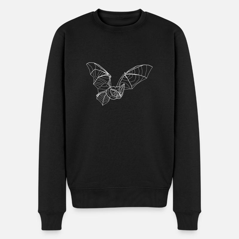 Langohrfledermaus weiß - Männer Premium Bio Pullover - Schwarz