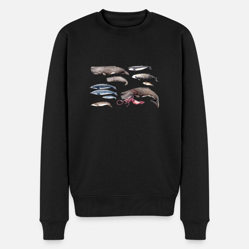 Kaskelothvaler og næbhvaler - kaskelothvaler & næbhvaler - Økologisk premium-sweatshirt til mænd - sort