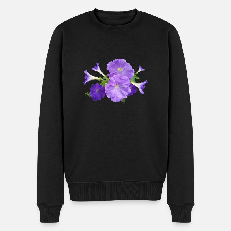 petunia petunie blumen flowers garten garden - Männer Premium Bio Pullover - Schwarz