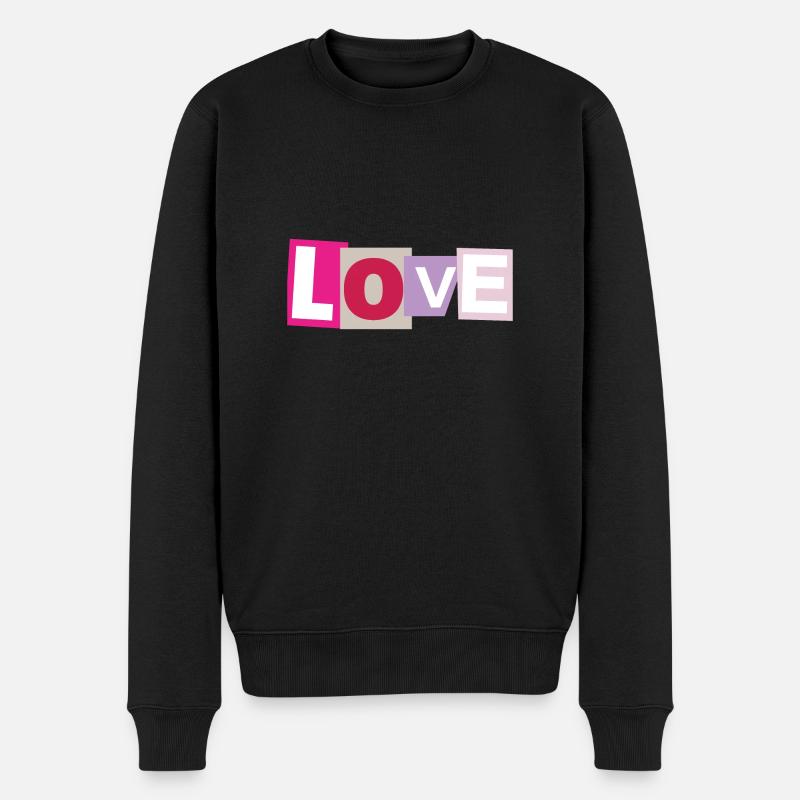Liebe - Männer Premium Bio Pullover - Schwarz
