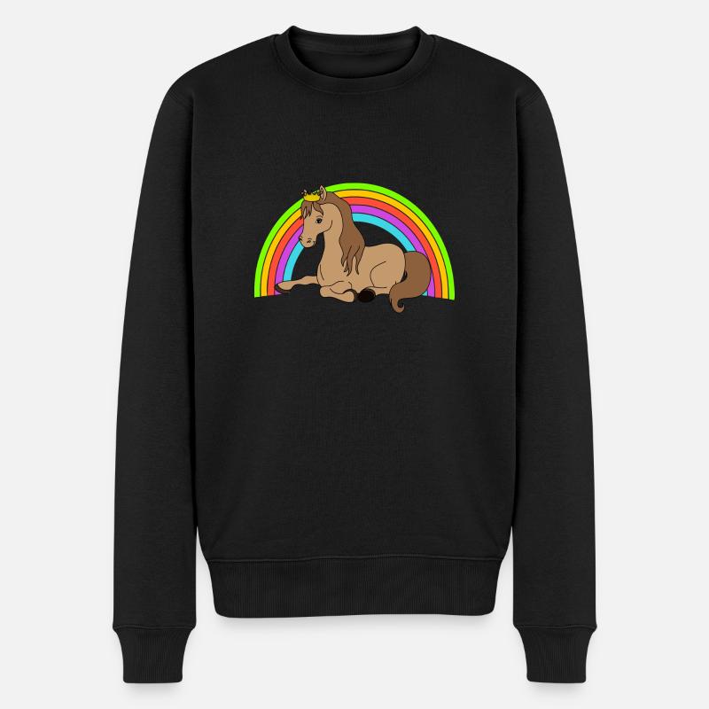 Pferd - Männer Premium Bio Pullover - Schwarz