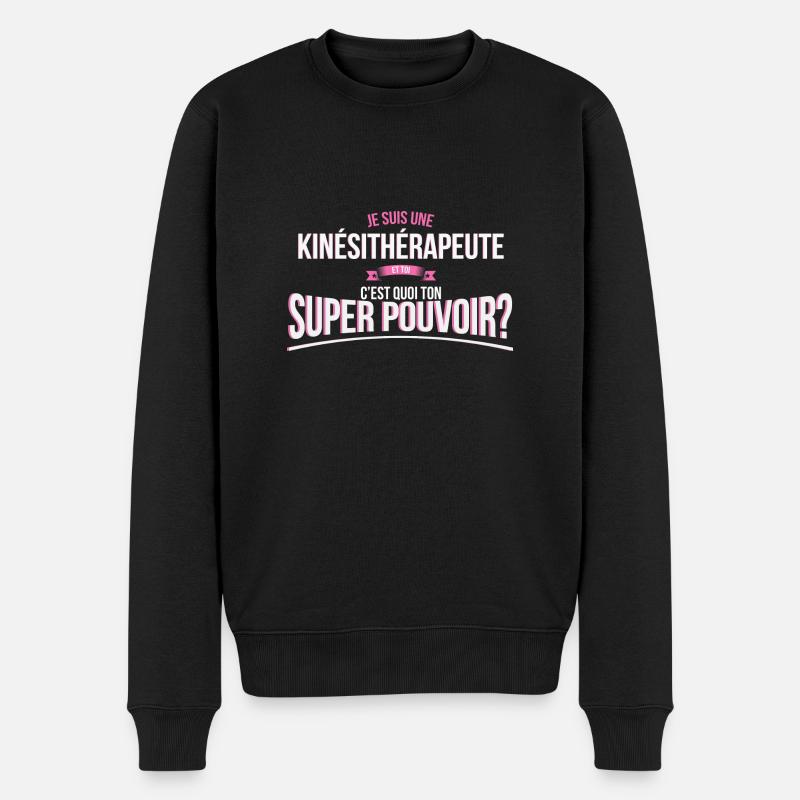 Kinésithérapeute super pouvoir cadeau - Pull Premium bio Homme - noir
