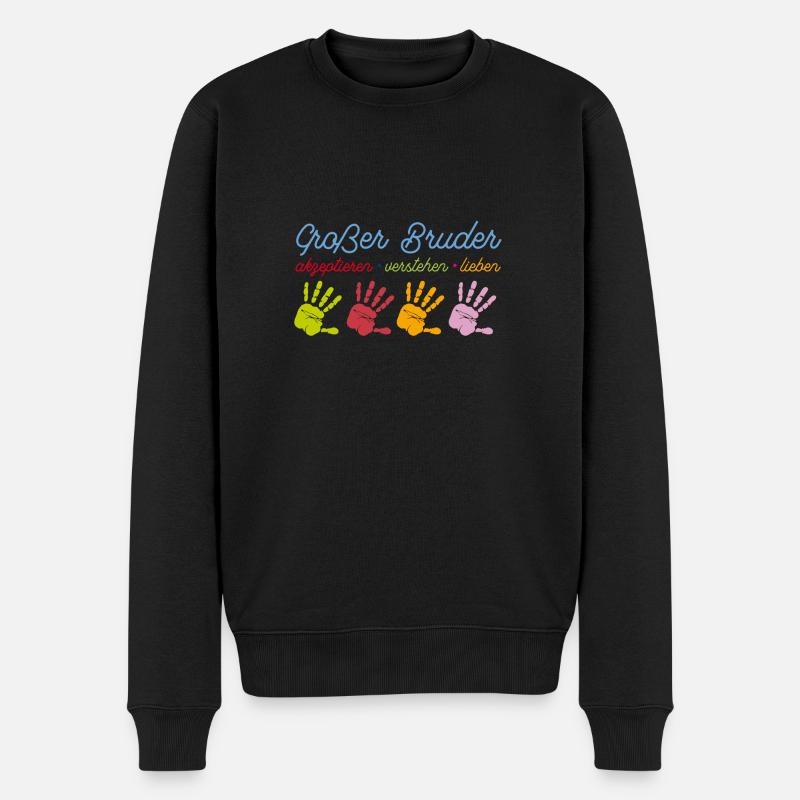 Grosser Bruder Großer Bruder T-Shirt - Männer Premium Bio Pullover - Schwarz