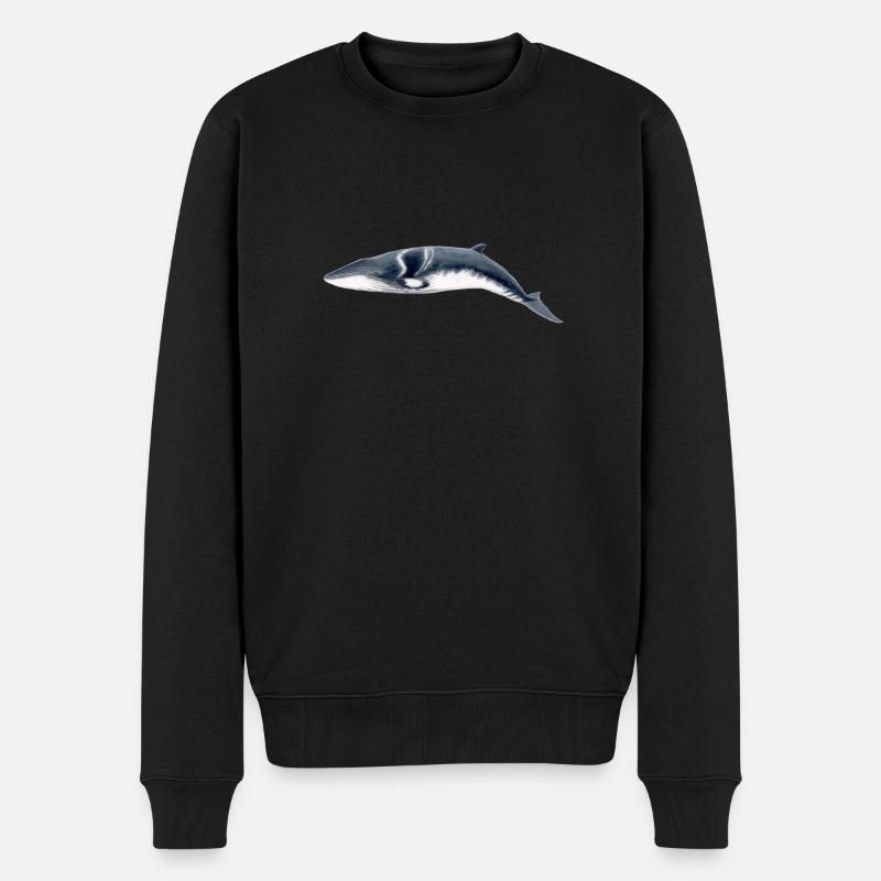 Minke - rorqual Petit - Zwergwal - Männer Premium Bio Pullover - Schwarz