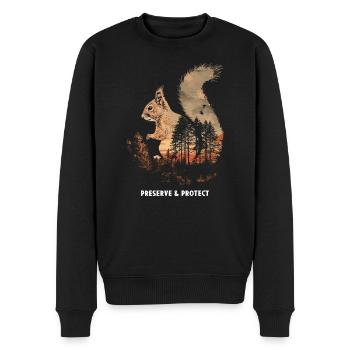 Preserve & Protect Eichhörnchen Baumhörnchen Wald - Männer Premium Bio Pullover - Schwarz - Vorne - Nico (187cm)