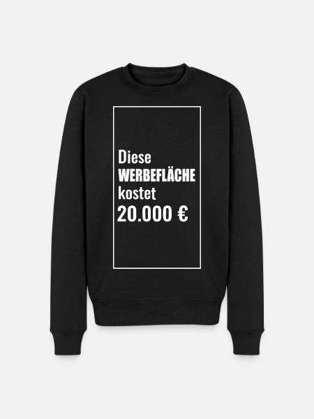 Humorvolle Werbeflächenmotive mit Geldpreis - Männer Premium Bio Pullover - Schwarz