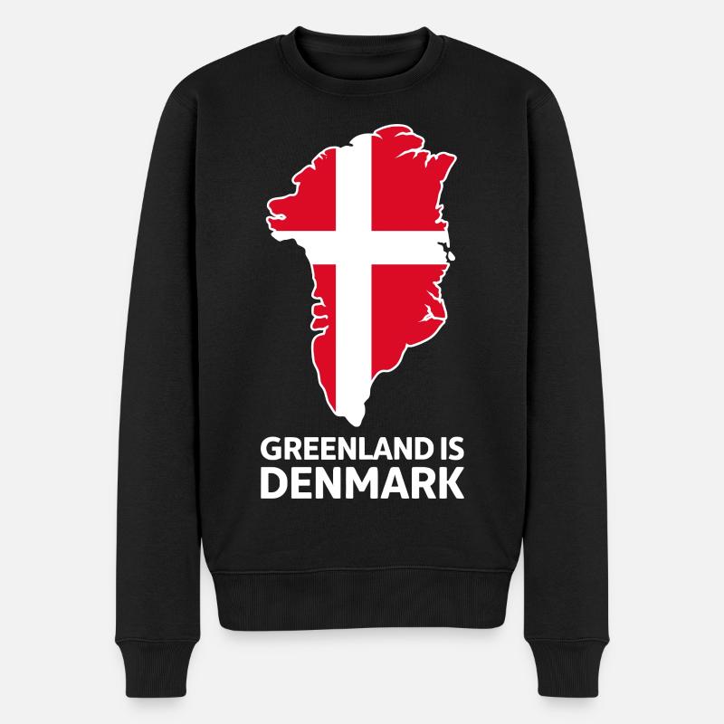 Carte du drapeau Groenland-Danemark - Pull Premium bio Homme - noir